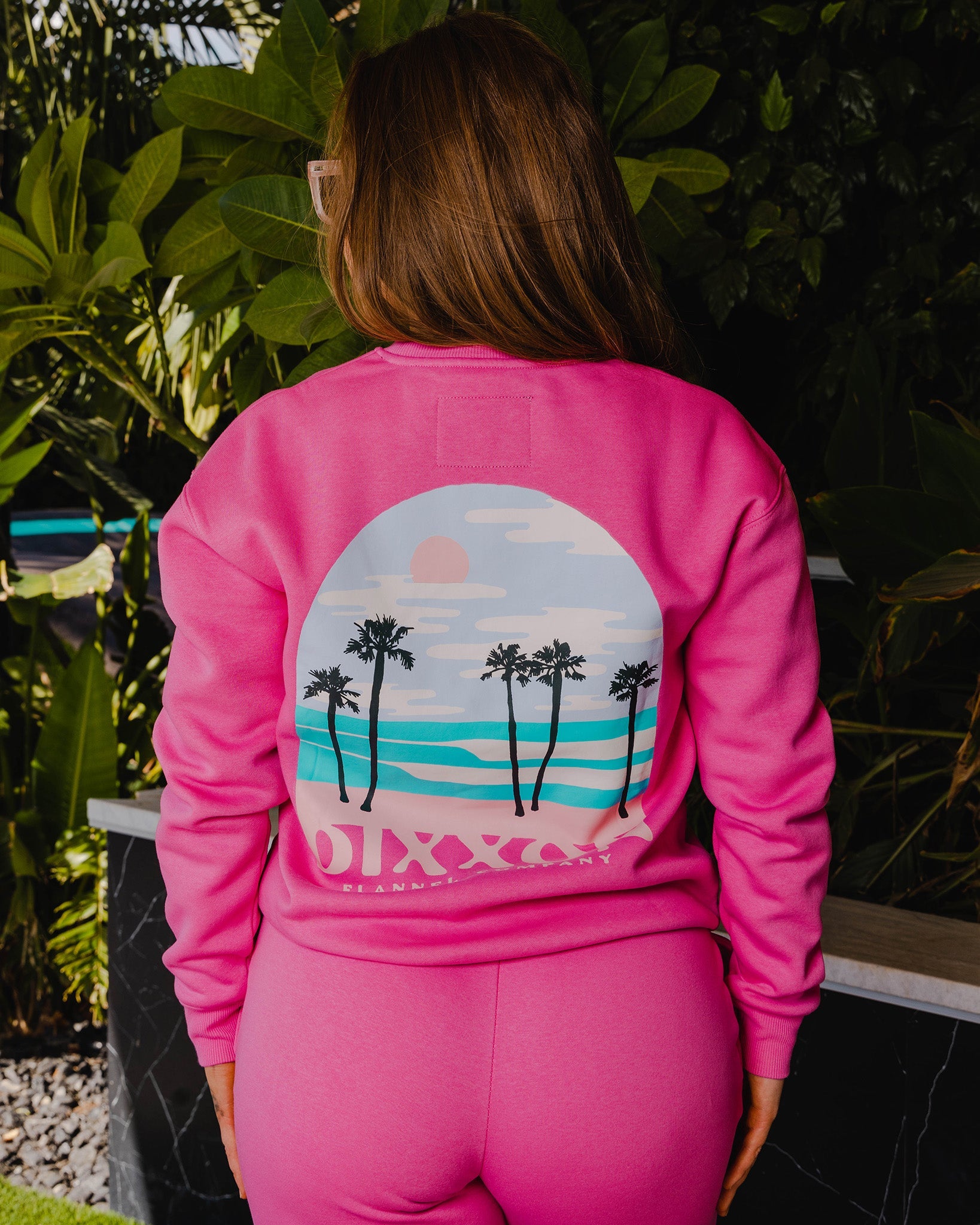 Women's Ocean Front Crewneck Sweatshirt - Pink - Dixxon Flannel Co.