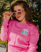 Women's Ocean Front Crewneck Sweatshirt - Pink - Dixxon Flannel Co.