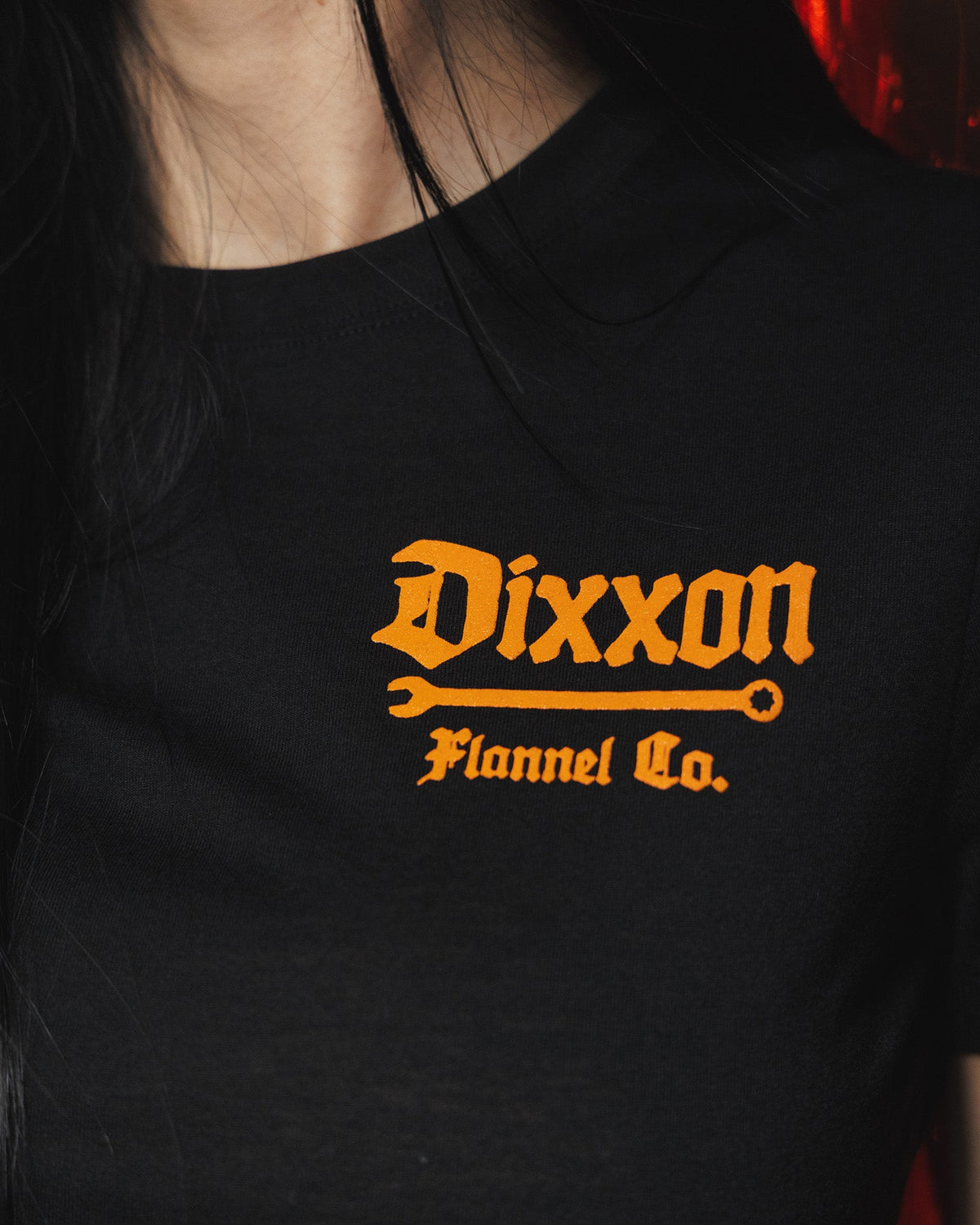 Women's Orange Hexbound Fitted Tee - Black - Dixxon Flannel Co. view 2