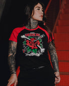 Women's Pain Is Beauty Raglan Tee - Black & Red - Dixxon Flannel Co.