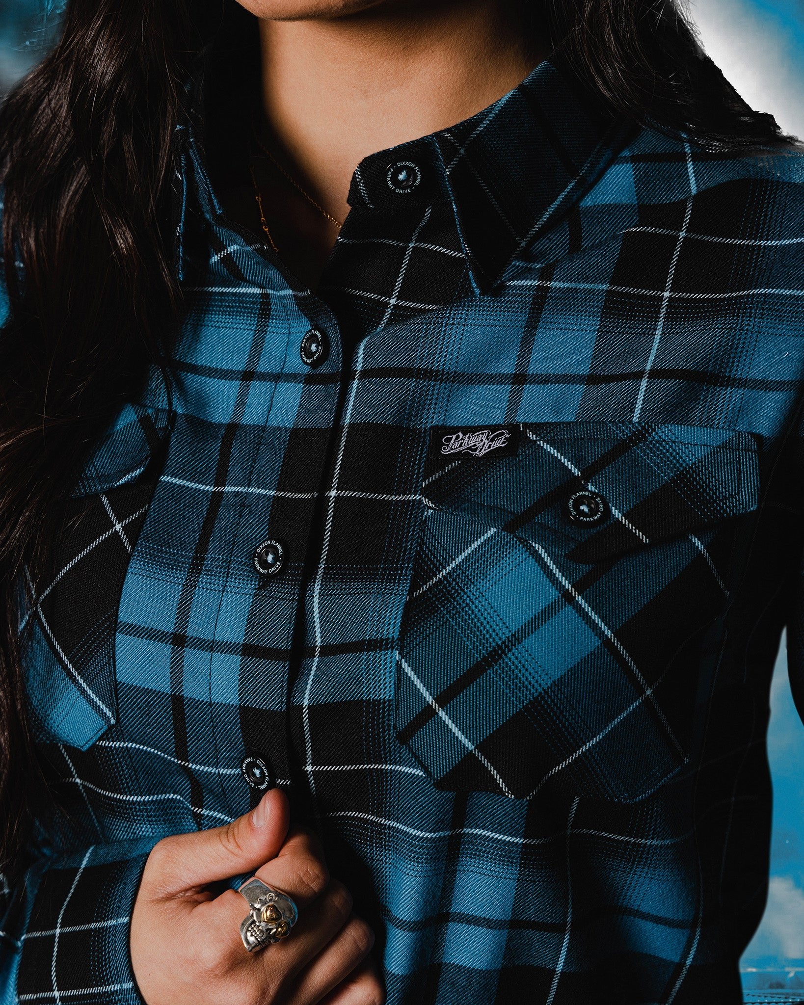 Women's Parkway Drive - Deep Blue Flannel - Dixxon Flannel Co.
