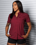 Women's Party Hammers Party Shirt - Maroon & Black - Dixxon Flannel Co.