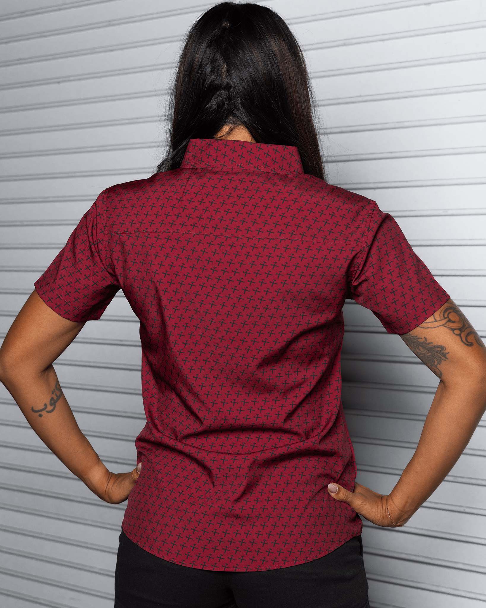 Women's Party Hammers Party Shirt - Maroon & Black - Dixxon Flannel Co.