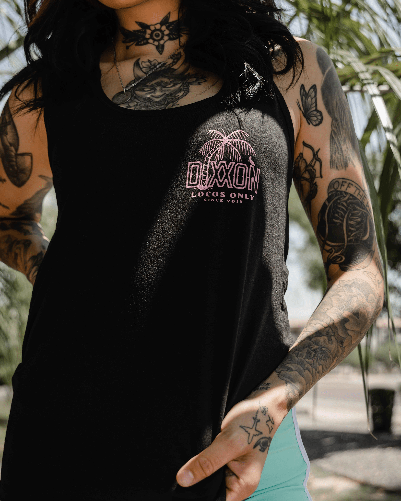 Women's Pink Locos Flowy Tank - Black - Dixxon Flannel Co.