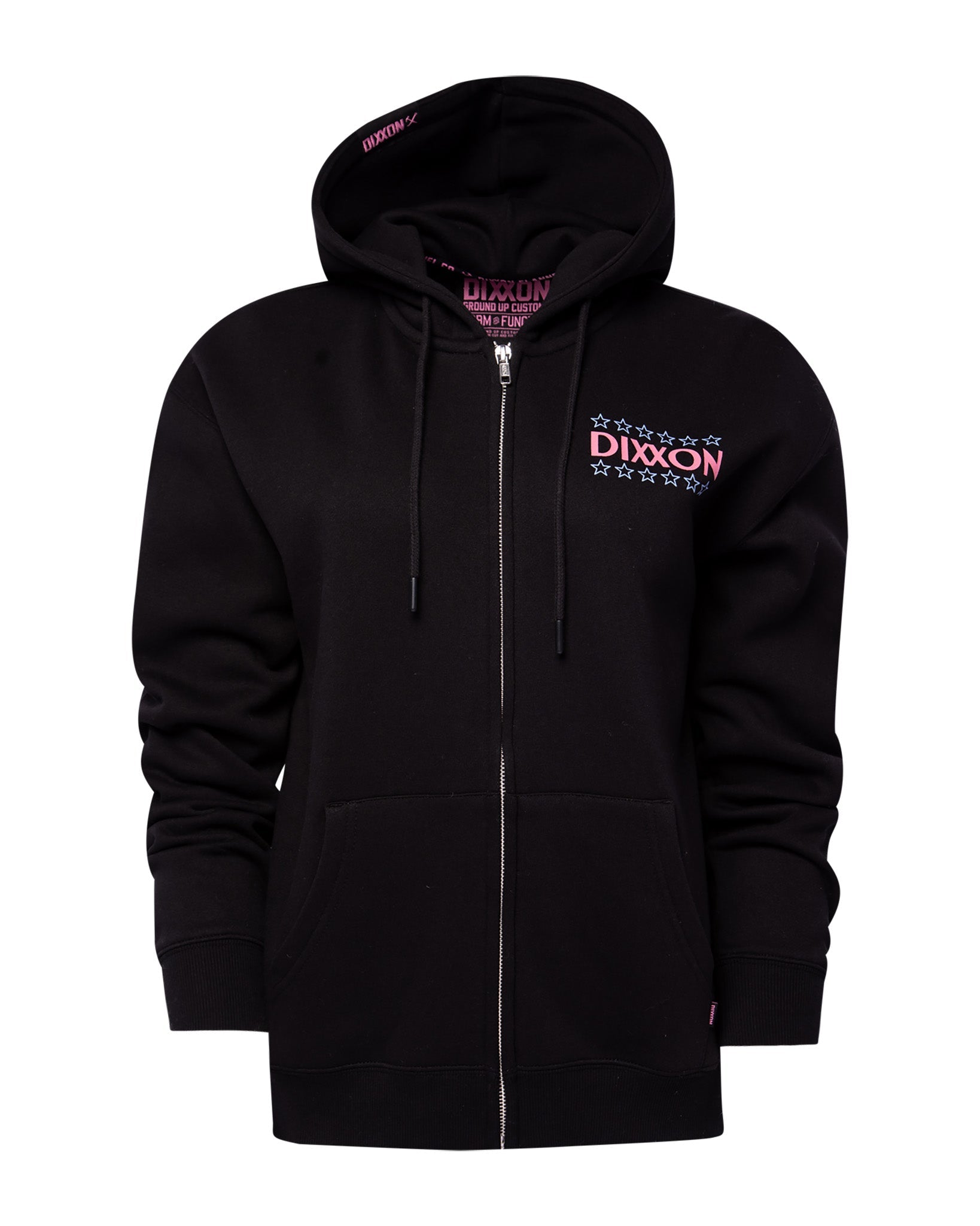 Women's Pink Plaid Palace Zip Up Hoodie - Black | Dixxon Flannel Co.