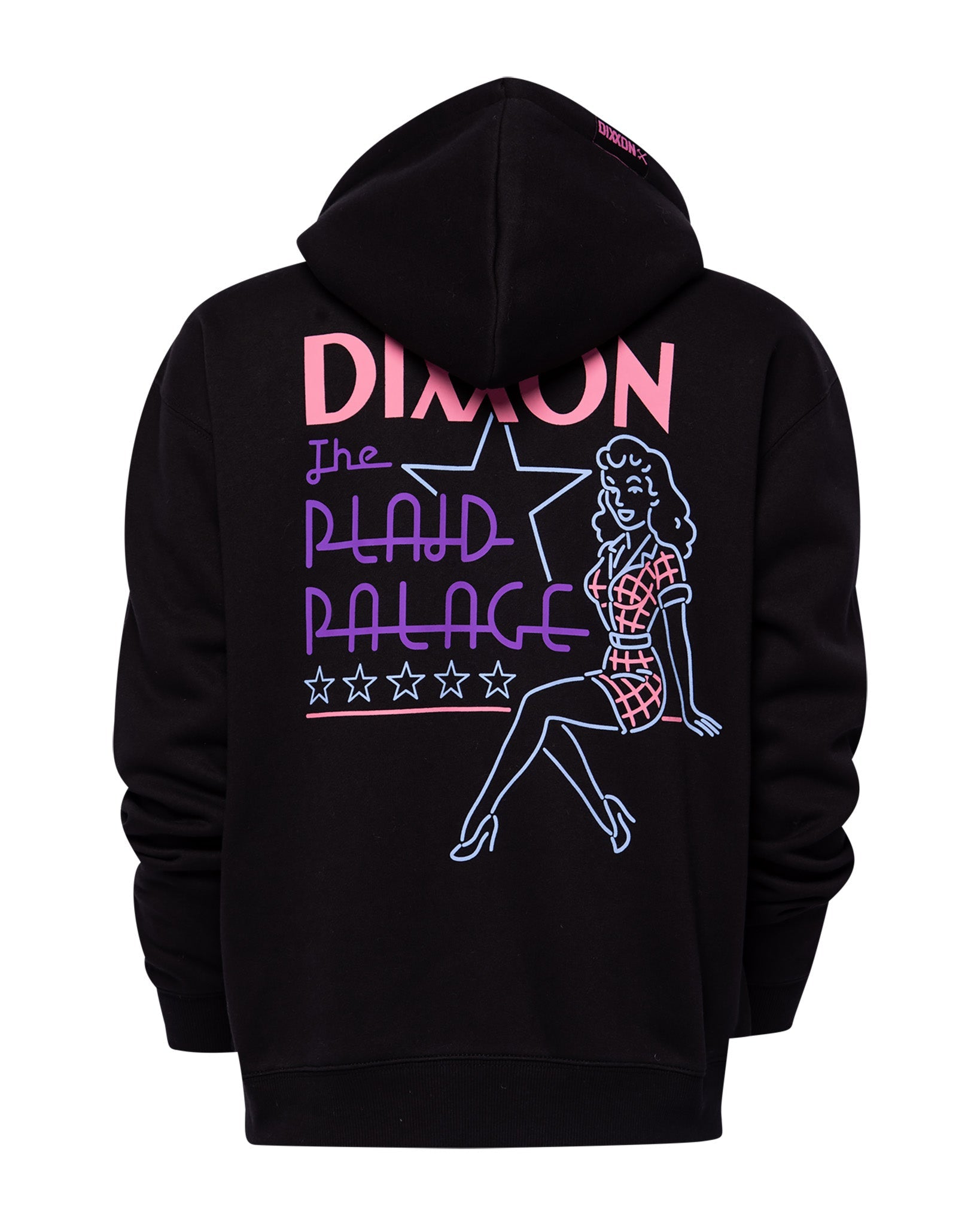 Women's Pink Plaid Palace Zip Up Hoodie - Black - Dixxon Flannel Co.