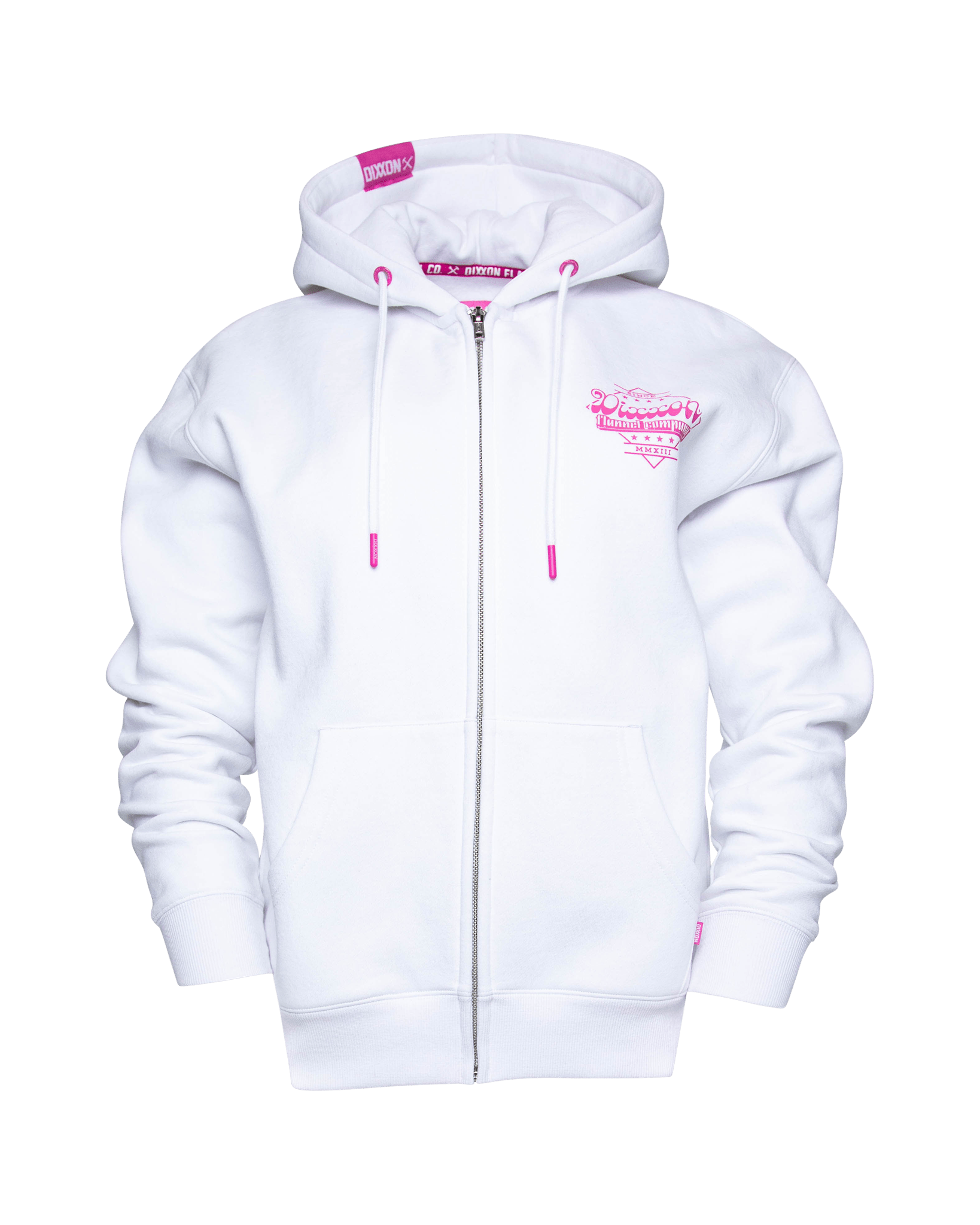 Women's Pink Stardust Zip Up Hoodie - White - Dixxon Flannel Co.
