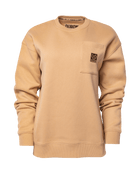 Women's Pocket Crewneck Sweatshirt - Khaki - Dixxon Flannel Co.