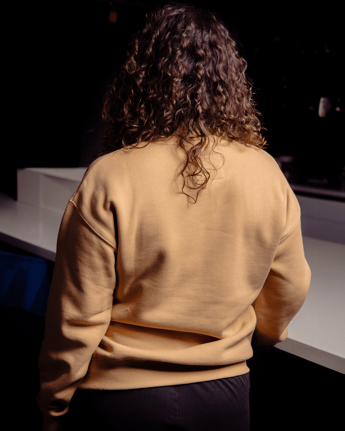 Women's Pocket Crewneck Sweatshirt - Khaki - view 4