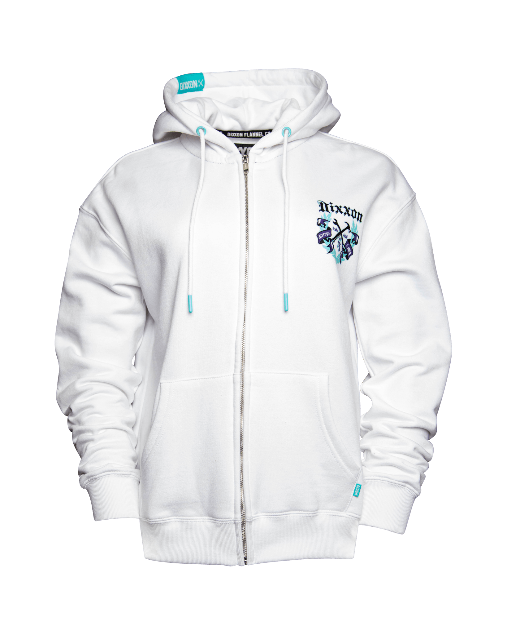 Women's Purple Award Crest Zip Up - White Hoodie | Dixxon Women's Purple Award Crest Zip Up - White Hoodie | Dixxon