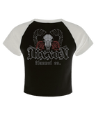 Women's Rebel Bloom Raglan Tee - Black & White - Dixxon Flannel Co.