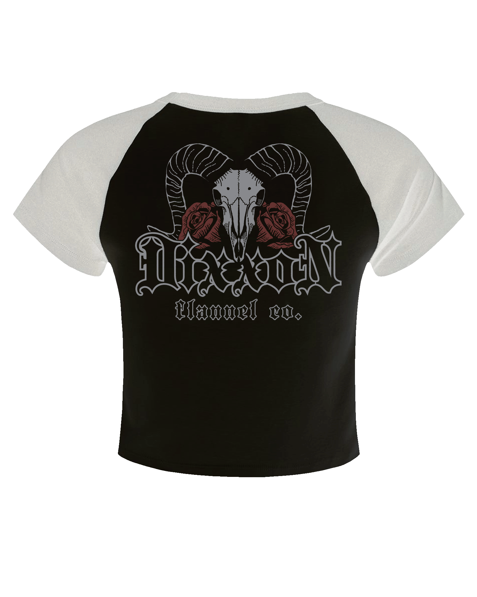 Women's Rebel Bloom Raglan Tee - Black & White - Dixxon Flannel Co.