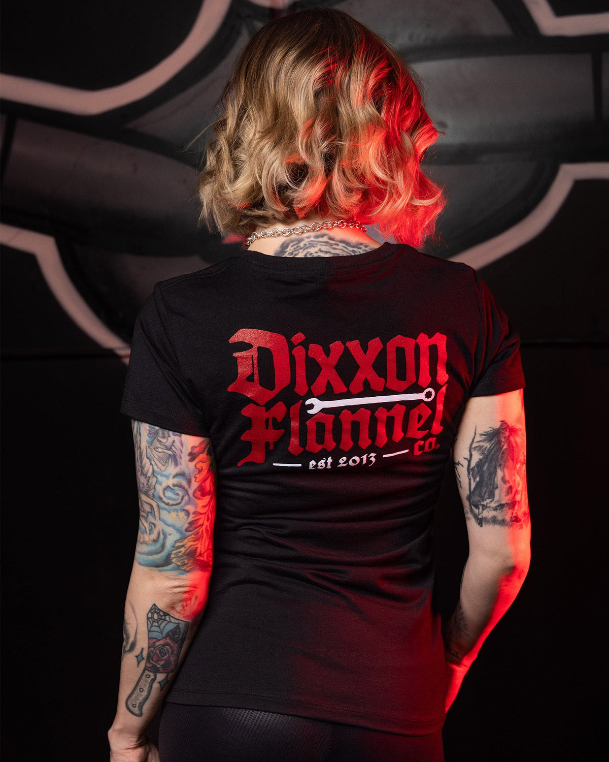 Women's Red Hexbound Fitted Tee - Black - Dixxon Flannel Co. view 1