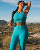Women's Ribbed Crop Top - Blue - Dixxon Flannel Co.