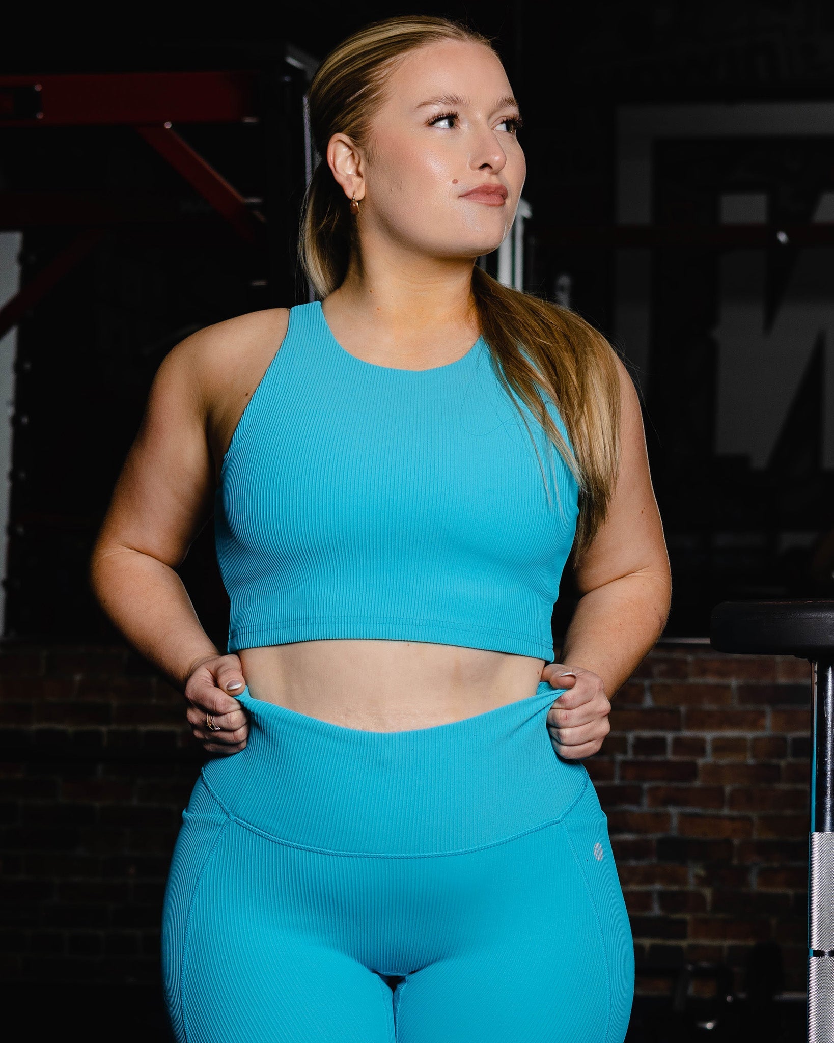 Women's Ribbed Crop Top - Blue - Dixxon Flannel Co.