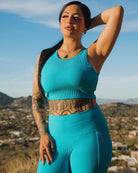 Women's Ribbed Crop Top - Blue - Dixxon Flannel Co.