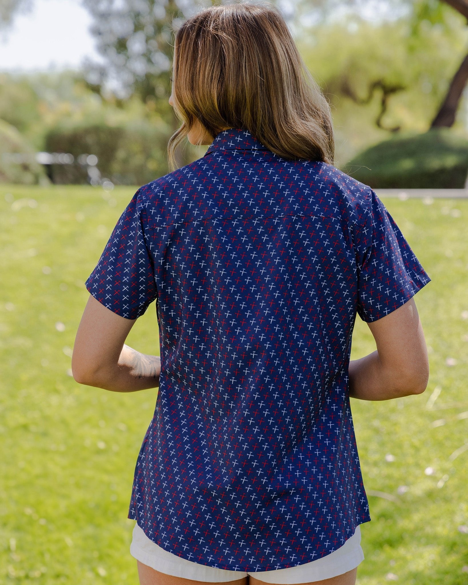 Women's RWB Party Hammers Party Shirt - Blue - Dixxon Flannel Co.