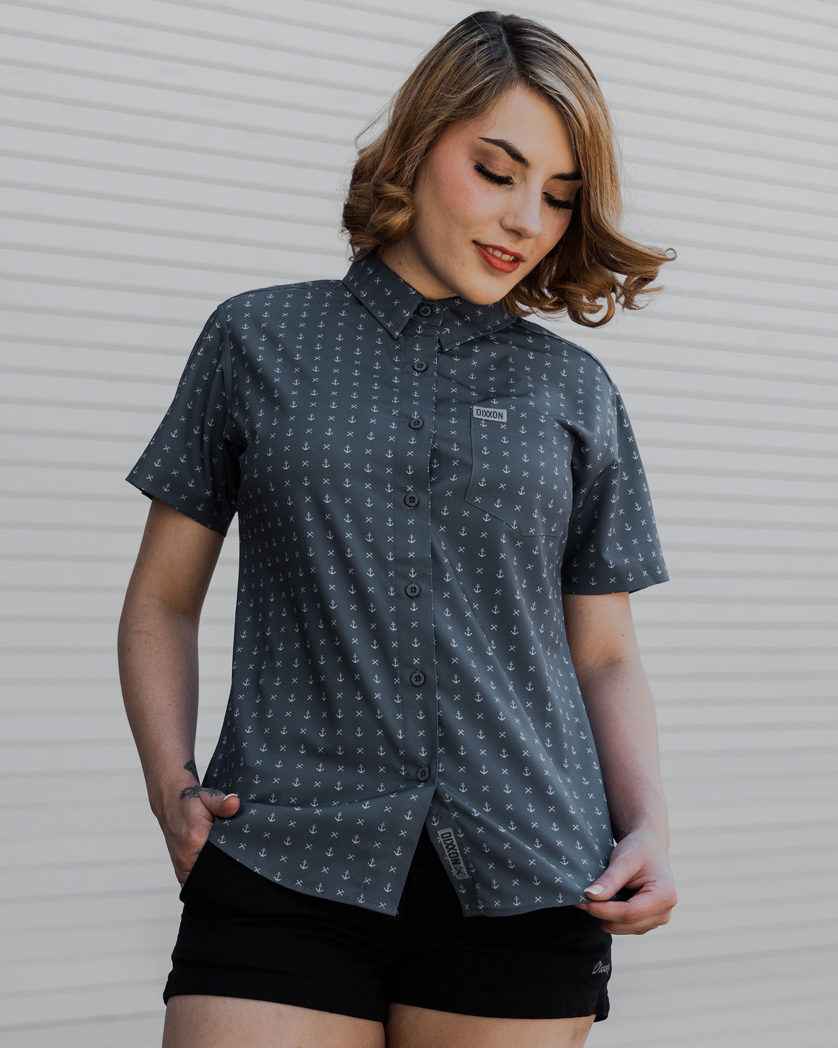 Women's Salty Dog Party Shirt - Gray & White | Dixxon Flannel Co.