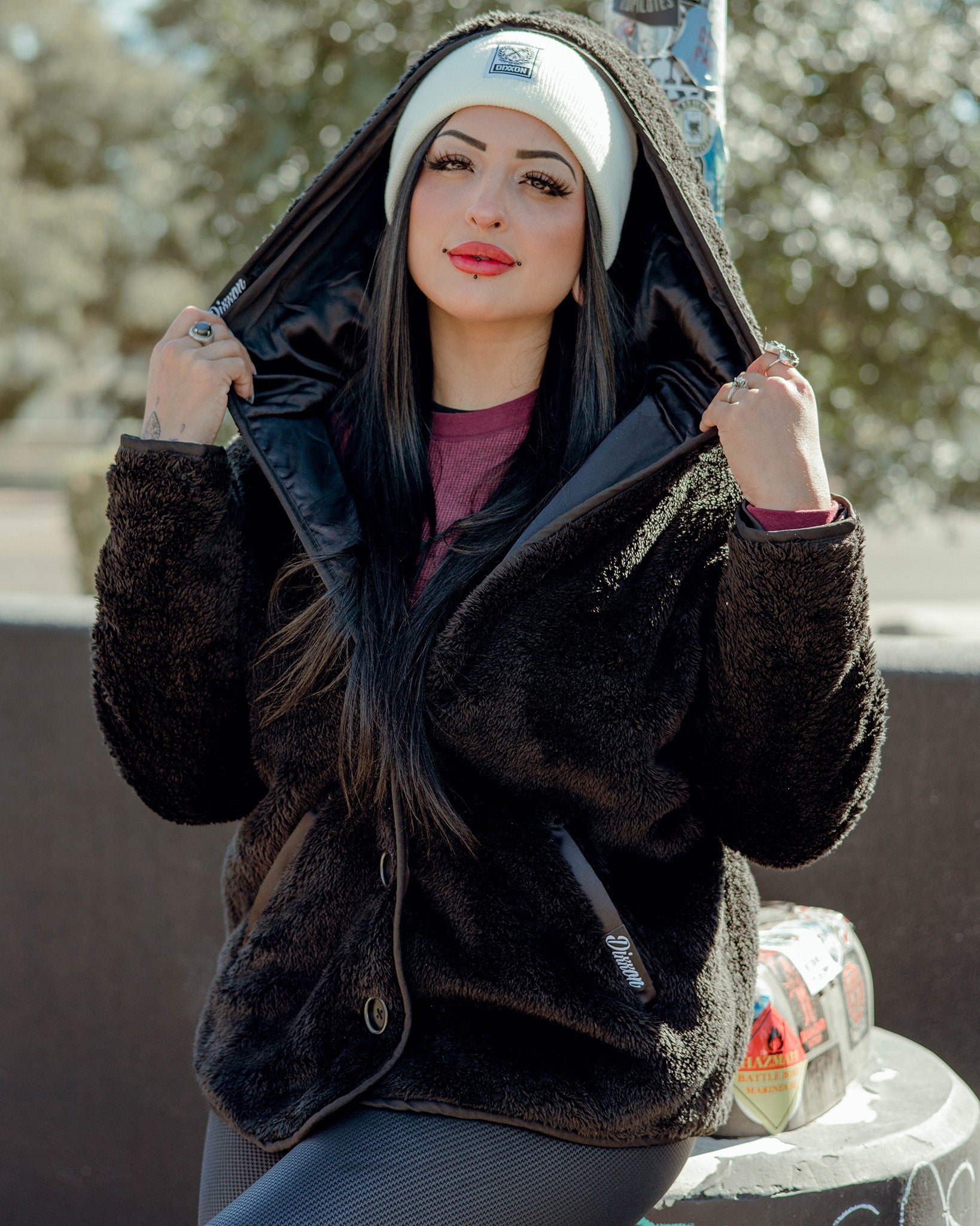 Women's Sherpa Cardigan - Black - Dixxon Flannel Co.
