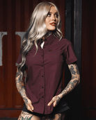 Women's Simple Mind Party Shirt - Black & Red - Dixxon Flannel Co.