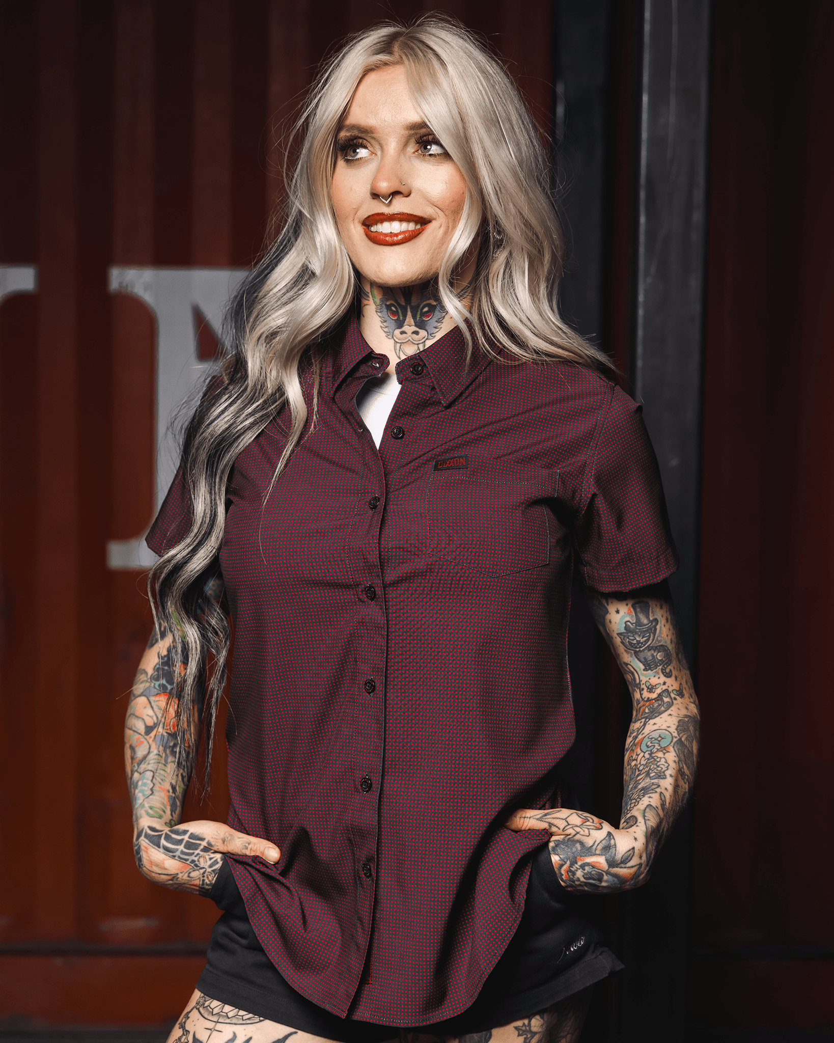 Women's Simple Mind Party Shirt - Black & Red - Dixxon Flannel Co.