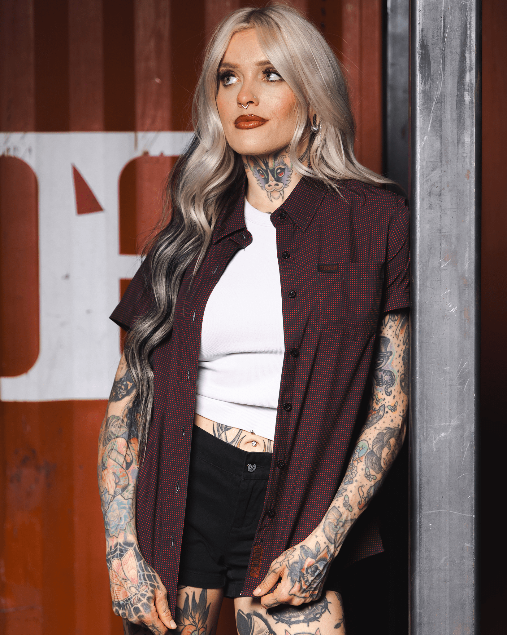 Women's Simple Mind Party Shirt - Black & Red - Dixxon Flannel Co.