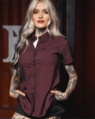 Women's Simple Mind Party Shirt - Black & Red - Dixxon Flannel Co.