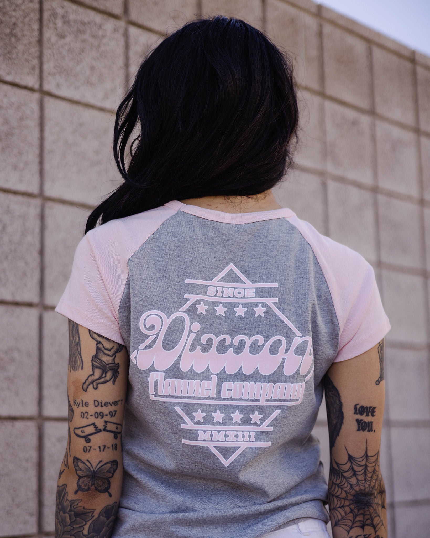 Women's Stardust Raglan Tee - Gray & Pink | Dixxon Flannel Co.