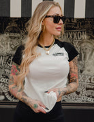Women's Stardust Raglan Tee - White & Black - Dixxon Flannel Co.