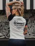 Women's Stardust Raglan Tee - White & Black - Dixxon Flannel Co.