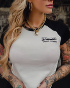Women's Stardust Raglan Tee - White & Black - Dixxon Flannel Co.