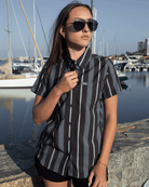 Women's The Marina Party Shirt - Gray & Black - Dixxon Flannel Co.