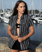 Women's The Marina Party Shirt - Gray & Black - Dixxon Flannel Co.