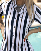 Women's The Marina Party Shirt - Navy & White - Dixxon Flannel Co.