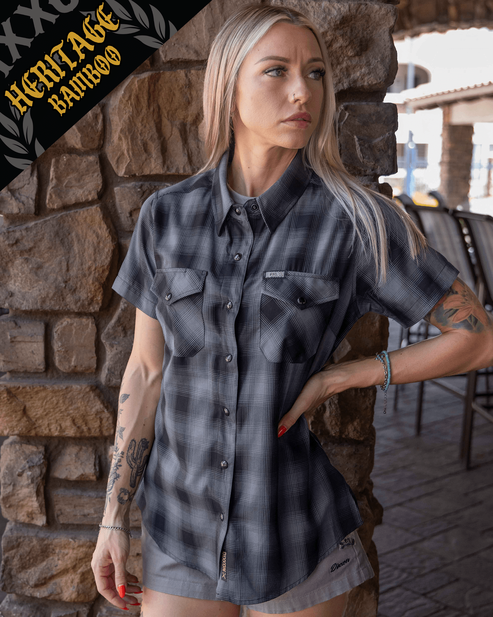 salsation トップスXS Women's The Storm Heritage Bamboo Short Sleeve | Dixxon Flannel Co.