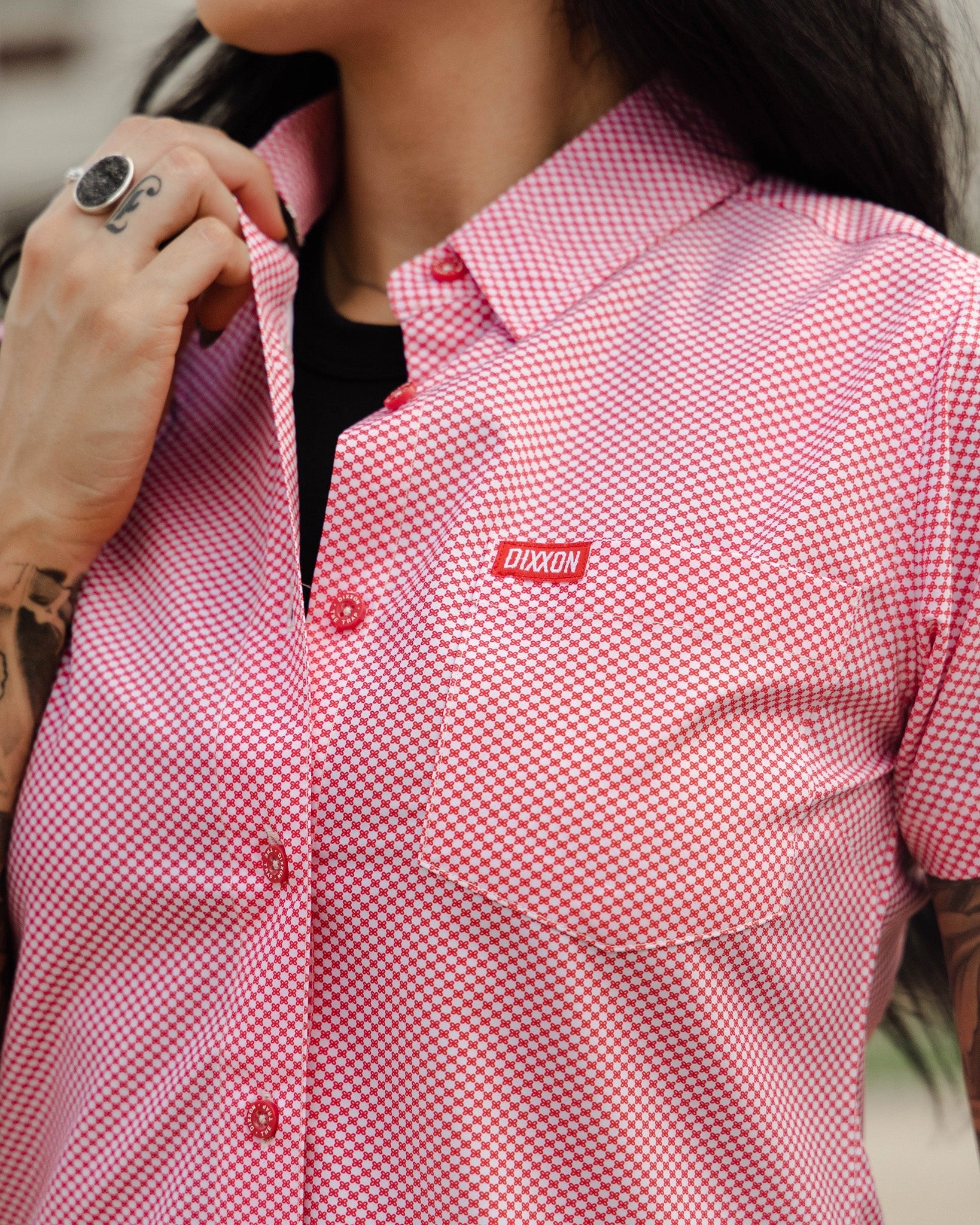 Women's The Trap Party Shirt - Red & White - Dixxon Flannel Co.