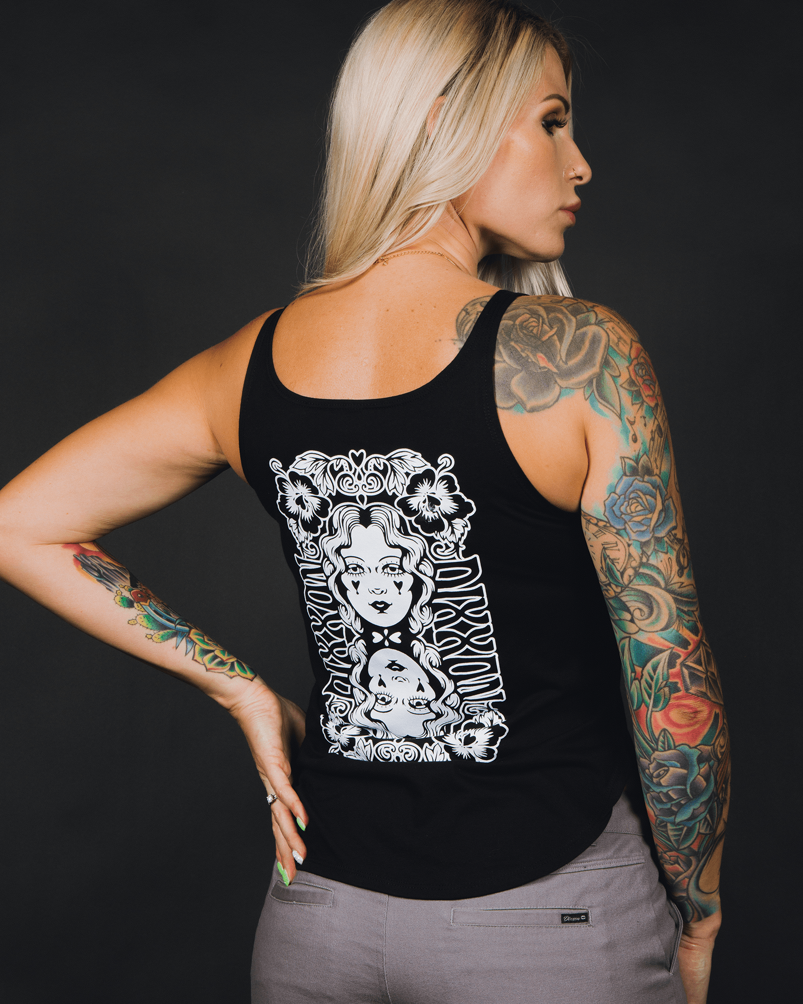 Women's Two Faced Flowy Tank - Black - Dixxon Flannel Co.