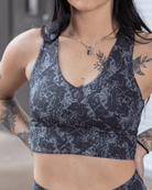 Women's Untamed Sports Bra - Gray Snakeskin - Dixxon Flannel Co.