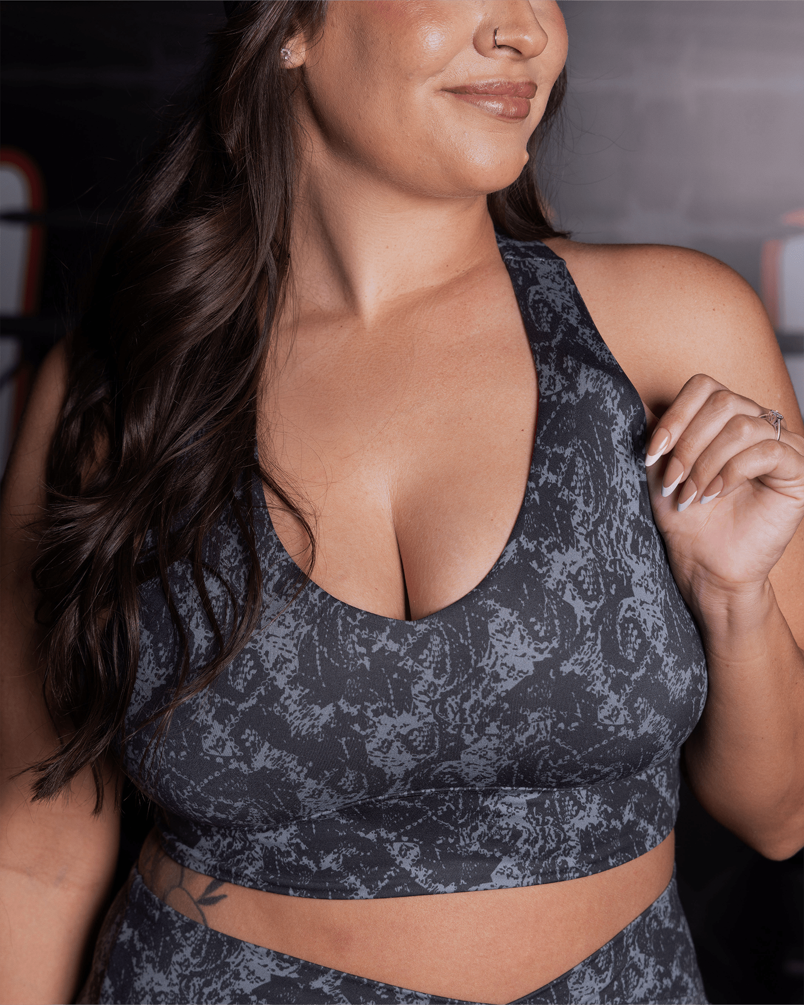 Women's Untamed Sports Bra - Gray Snakeskin - Dixxon Flannel Co.