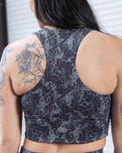 Women's Untamed Sports Bra - Gray Snakeskin - Dixxon Flannel Co.
