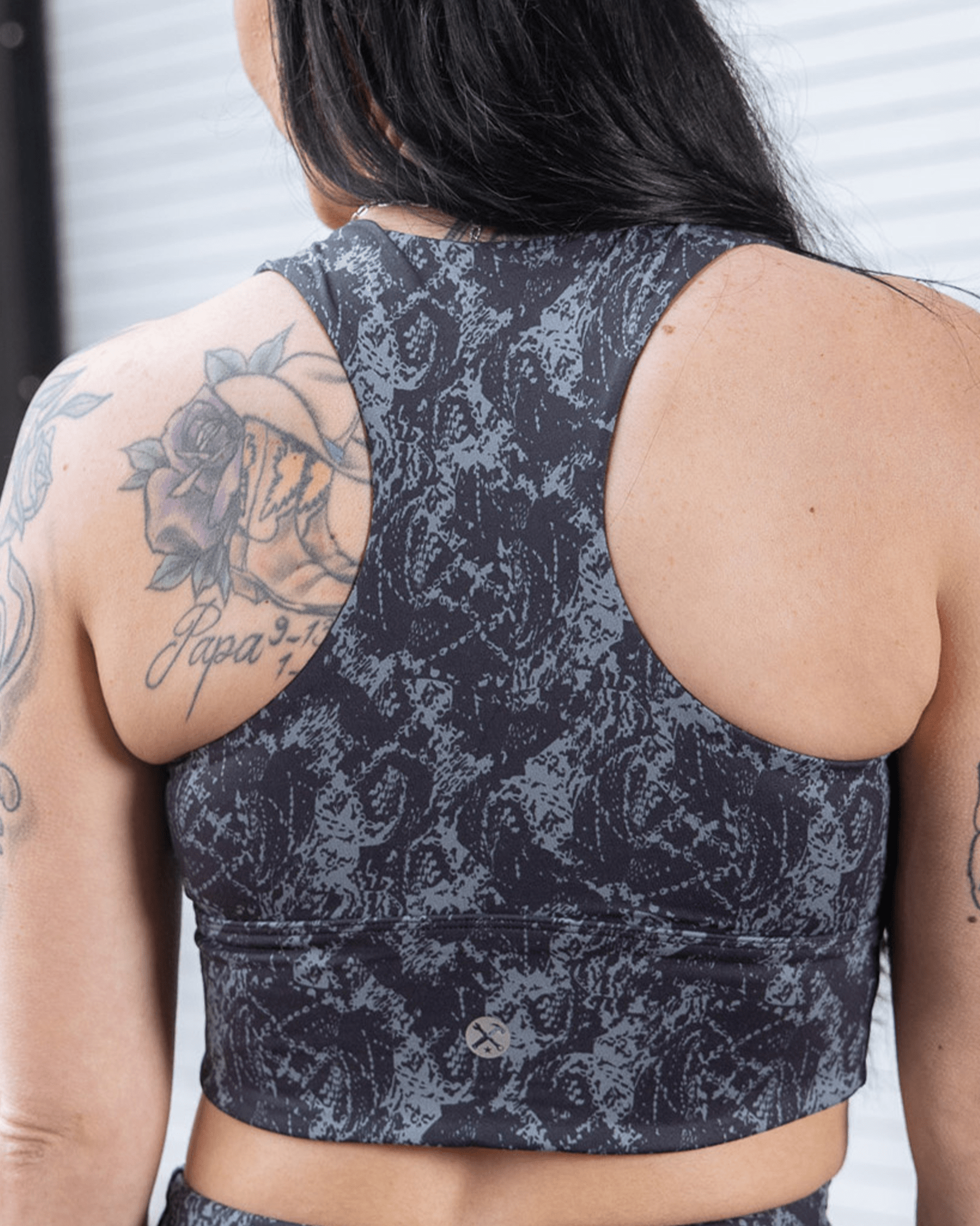 Women's Untamed Sports Bra - Gray Snakeskin - Dixxon Flannel Co.
