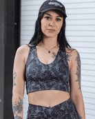 Women's Untamed Sports Bra - Gray Snakeskin - Dixxon Flannel Co.