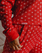 Women's Waffle Knit Joggers - Red & White Bougie - Dixxon Flannel Co.