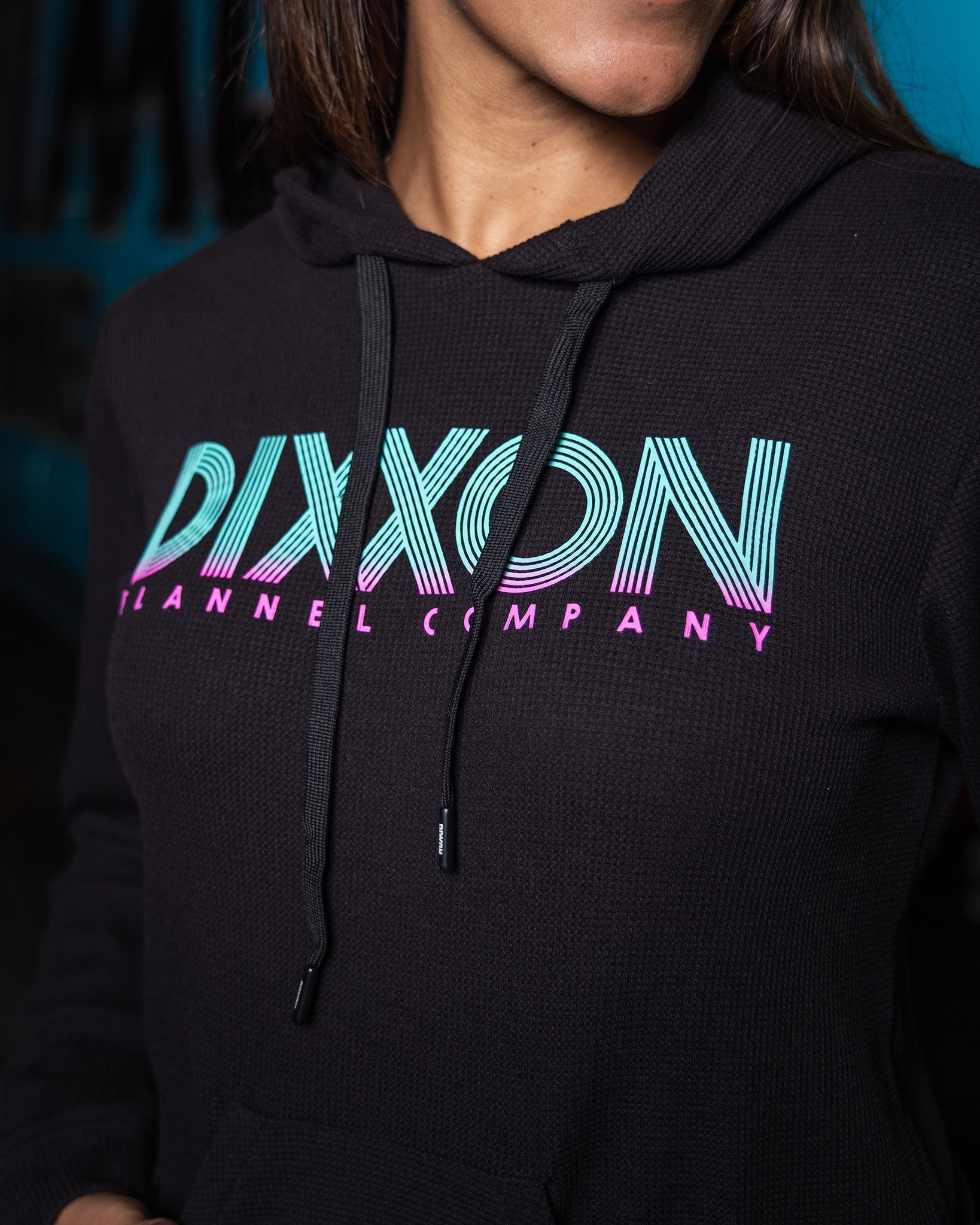 Dixxon Women's Black Waffle Knit Hoodie: Shop Now | Dixxon 2026