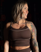 Women's Weekender Crop Top - Brown & Tan - Dixxon Flannel Co.