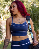 Women's Weekender Crop Top - Navy & White - Dixxon Flannel Co.