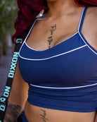 Women's Weekender Crop Top - Navy & White - Dixxon Flannel Co.