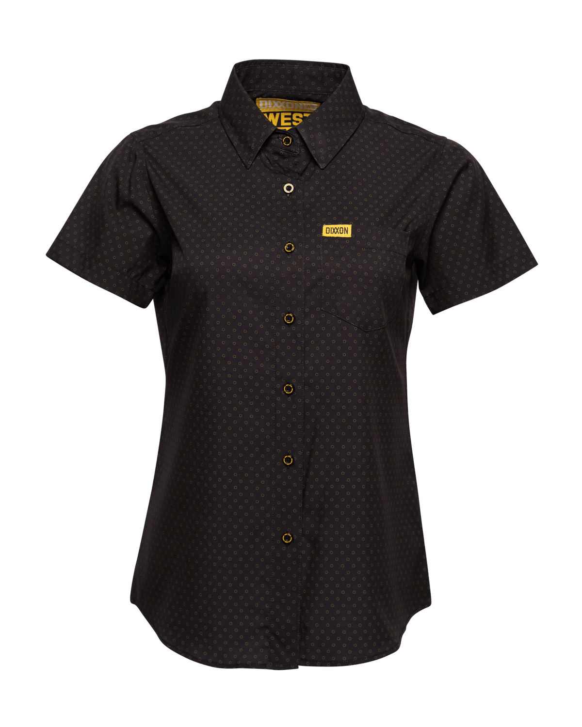 Women's West End Party Shirt - Black & Gold - Dixxon Flannel Co. view 2