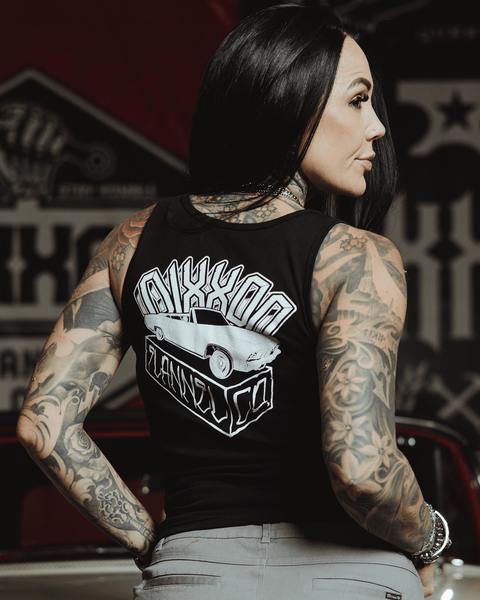 Women's White Block Fitted Tank - Black | Dixxon Flannel Co.
