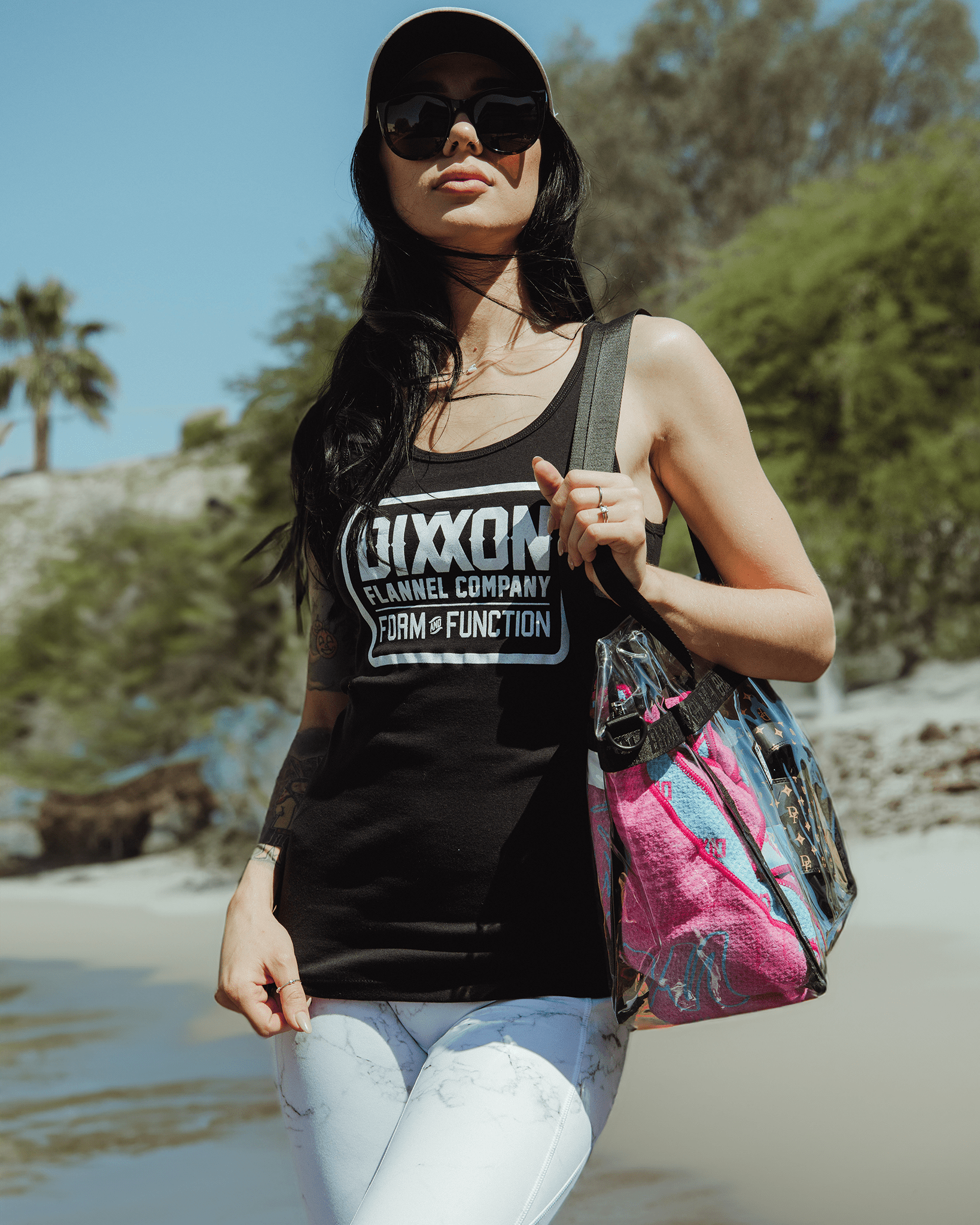Women's White Classic Logo Fitted Tank - Black | Dixxon Flannel Co. Women's White Classic Logo Fitted Tank - Black | Dixxon Flannel Co.